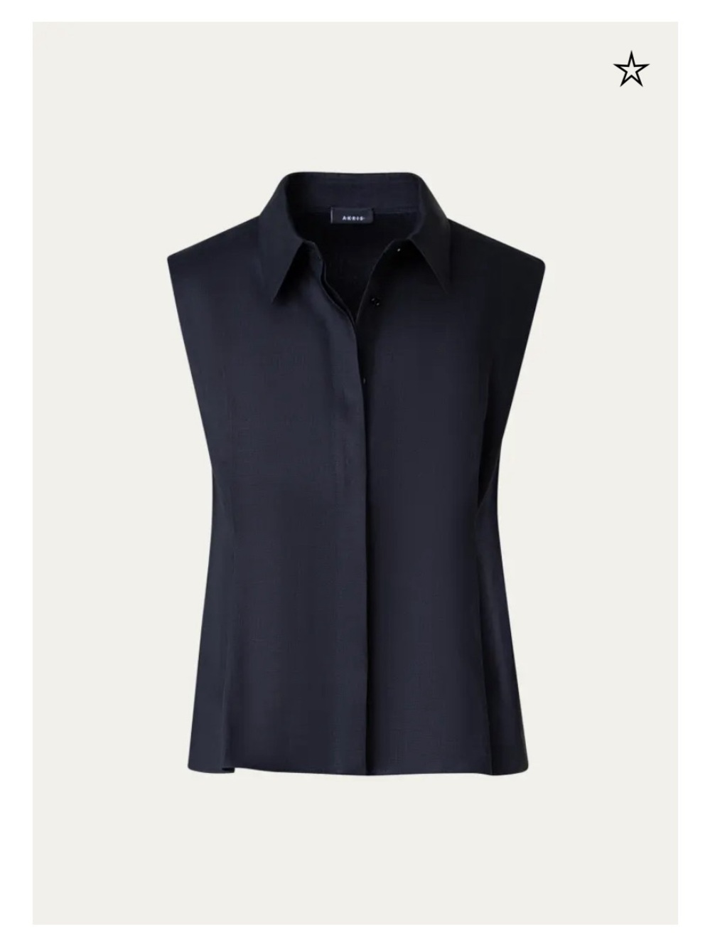 Akris 100% linen Sleeveless Black Button-Front Women's Top